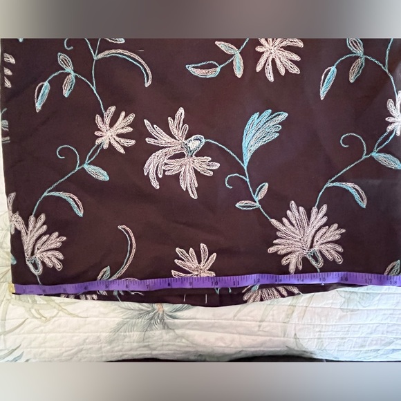 NWT- Ann Taylor Loft Brown Linen Pencil Skirt w Floral Embroidery in Size 6 - Picture 14 of 14